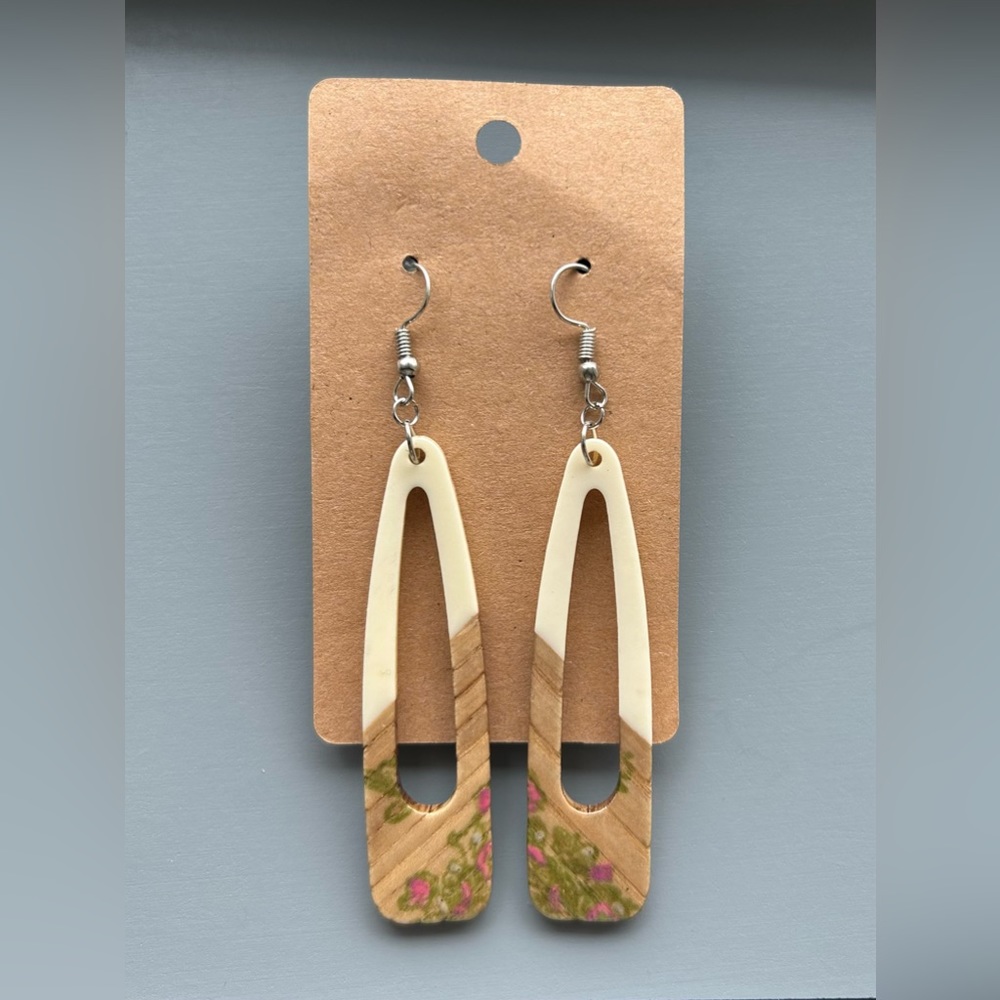 Wood and Resin Earrings
